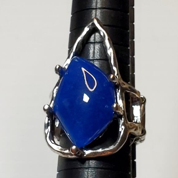Paparazzi Jewelry Blue Glass Stretchy Ring Get The Point Blue 9.5 - Picture 1 of 8